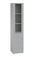 LE - 44 skříň léková prosklená, pravá, šedá